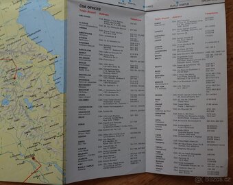 Originální letecká mapa Československých aerolinií (ČSA) - 4