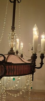 Starožitný velký secesní lustr, secese - 4