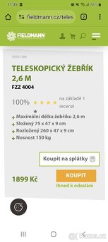 Prodám teleskopický žebřík 2,6m - 4