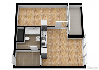 Pronájem bytu 2+kk/B, 46 m2 + 5 m2 balkon, ulice Breitfeldov - 4