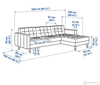 Landskrona 3 mistna pohovka (ikea) - 4