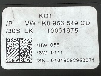 Řídící podvolantová jednotka 1K0953549CD VW Golf 6 r.v. 2010 - 4