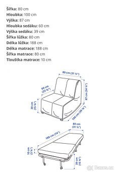 Rozkládací křeslo Ikea LYCKSELE - 4