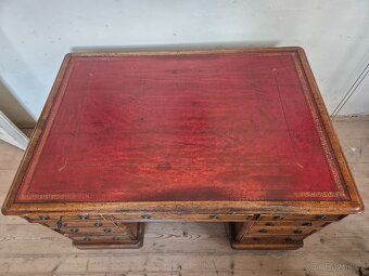 Anglický viktoriánský psací stůl - Oboustranný - 4