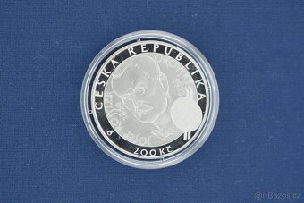 200 Kč 2003 Svaz lyžařů PROOF - stříbrná mince - 4