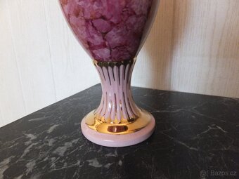 Růžový porcelán, velká krásná stará váza Victoria, výška 27, - 4