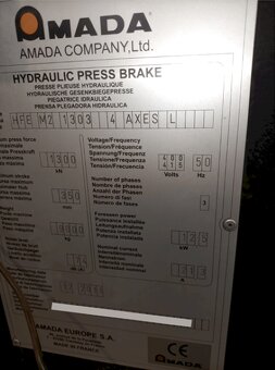 Ohraňovací lis AMADA HFE-1303M2, použitý, z roku 2011. - 4