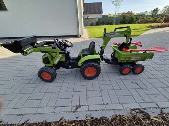 FALK - Šlapací traktor Claas Backhoe s nakladačem, rypadlem - 4