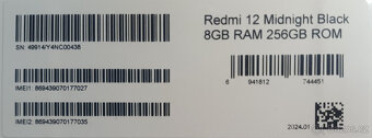 Xiaomi Redmi 12 8/256GB – Midnight Black - Nový - 4