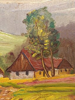 Obraz Boží muka 1950, olejomalba 58x80 - 4