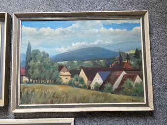 obraz starý obraz olejomalba krajinka obraz Šumava - 4