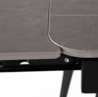 Jídelní stůl rozkládací 120-180x80 cm, keramika šedá, bílá - 4