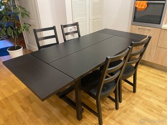 Černý rozkládací jídelní stůl Ikea Nordviken - 4
