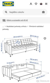 Rozkladací 3místná pohovka IKEA - 4