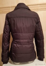 Tmavě fialová dlouhá prošívaná bunda vel. XL. - 4