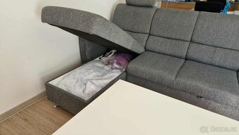 Šedá rozkládací sedací souprava s úložným prostorem - 4