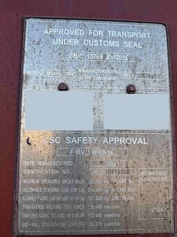 Prodám 12m lodní kontejner (40') – High Cube, IICL - 4