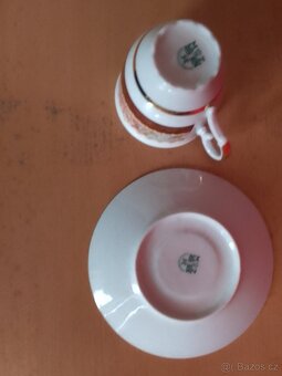 STAROŽITNÁ PŘATELSKÁ PORCELÁNOVÁ KÁVOVÁ SOUPRAVA - 4