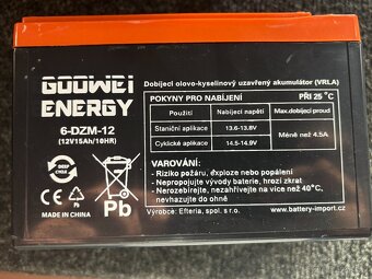 Trakční olověný akumulátor 12V 15Ah - 4