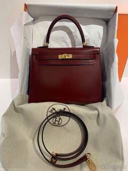Hermes Kelly Bag 25 Bag Veau Box 55 Rouge H Kompletní sada H - 4