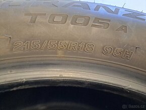 Sada letních pneu Bridgestone 215/55/18, cca 7 mm - 4