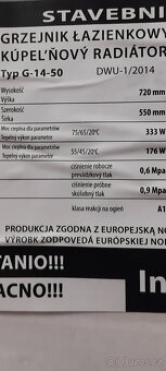 Koupelnový radiátor bílý. - 4