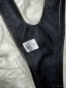 Kožené černé mankini borat boratky se zipem TopMan vel. S - 4
