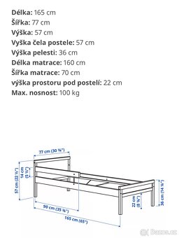 Dětská postel IKEA SNIGLAR 160x70cm - 4