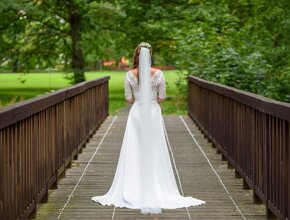 SVATEBNÍ ŠATY zn.Modeca, vel.34/36, barva Ivory - 4