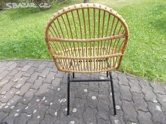 Retro ratanové - proutěné křeslo - 4