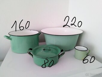 Staré, zelené, smaltované nádobí - 4