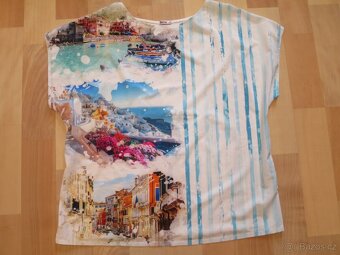 Dámská halenka s obrázky Santorini a Benátek - 4