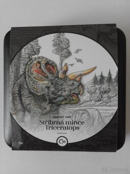 Stříbrná mince Pravěký svět - Triceratops proof - 4