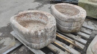 Stará kamenná mušle, mramorová mušle, 6ks, koryto - 4