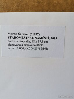Obraz Martin šárovec Staroměstské náměstí barevná litografie - 4