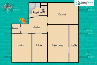 Prostorný rekonstruovaný byt 3+1 se zasklenou lodžií, Kopřiv - 4