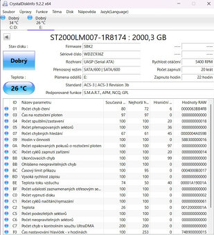 Externi disk Maxtor 2TB - jen 22 hod provozu - 4