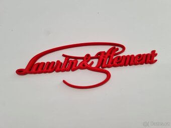 Nápis Laurin Klement , chrom, zlatý, červený, čierny - 4