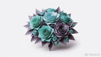 Papírová origami kytice růží - 4