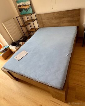 Postel VEDDE 140×200 divoký dub + matrace + rošt - 4