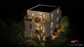 Novostavba byt 2+kk, 53m2 + 101m2 zahrada, garážové stání, P - 4