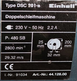 Einhell DSC 201-n stolní bruska .Průměr kotoučů 200mm - - 4