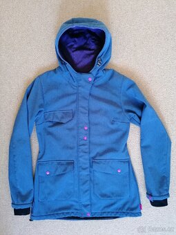 Vyteplený modře žíhaný softshellový kabát Shara, v. M - 4