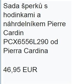 Sada šperků Pierre Cardin - zaslání Balíkovnou za 30 Kč (akc - 4