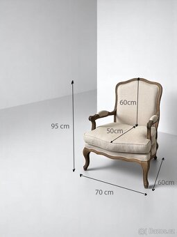 křeslo Louis ve francouzském stylu - 4