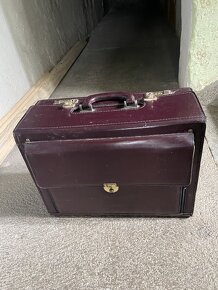Kožený retro kufr na kód - 4