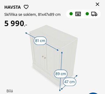 Prodám 2 krásné nové skříňky Ikea Havsta - 4