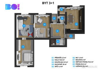 Prodej bytu 3+1 103 m² Čsl. armády, Šumperk - 4