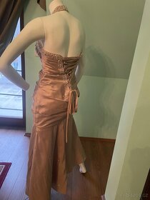 Krásné zlaté společenské šaty vel. 36 – 38 - 4