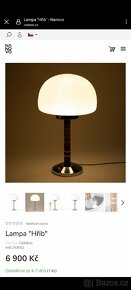 Velká starožitná stolní lampa chrom, dřevo a mléčné sklo - 4